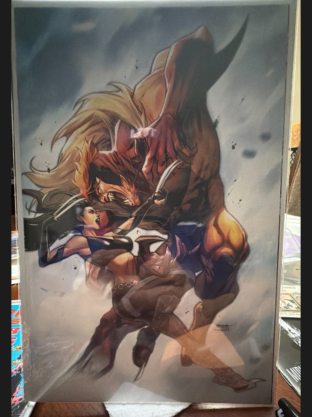Marvel Poster Featuring Blue, Gold, Black, White